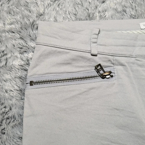 Veronica Beard Gray Pants Carson Moto Size 6 Straight Leg Made in USA - Picture 9 of 11